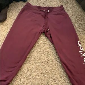 Calvin Klein burgundy sweats